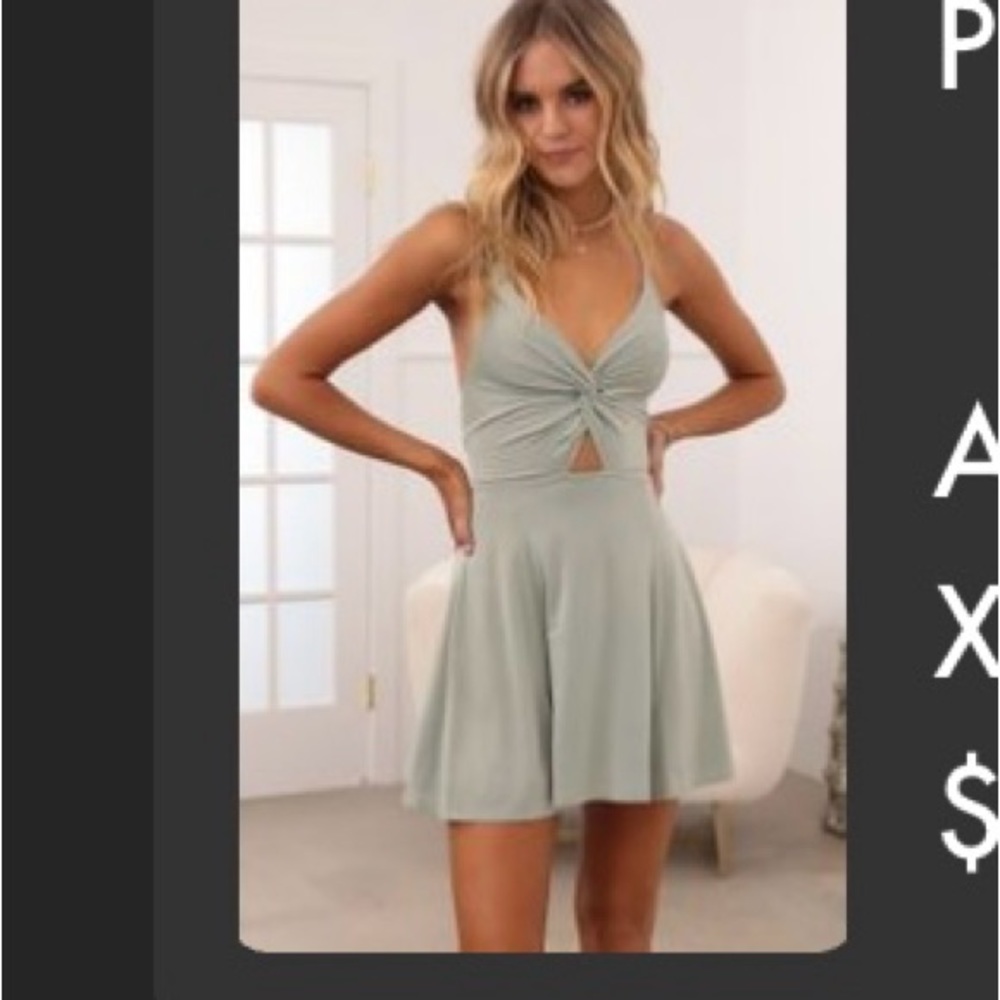 Sage green mini dress from Lucy In The Sky. It is a size XS.